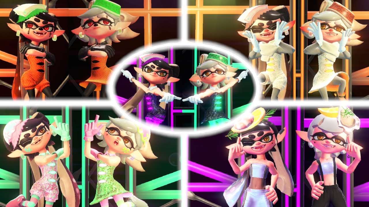 All Squid Sisters Splatfest Outfits 60FPS [City of Color 23] - Splatoon 3