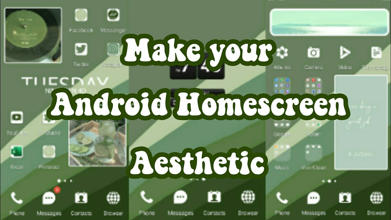 Make your android homescreen aesthetics 2021🍏green theme
