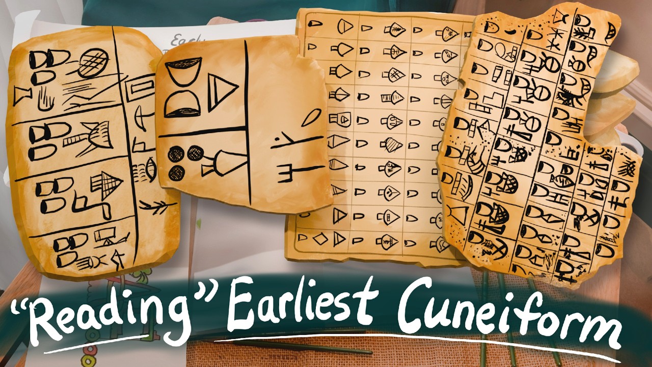 The oldest cuneiform tablets aren't all that readable (in the usual sense of the word)