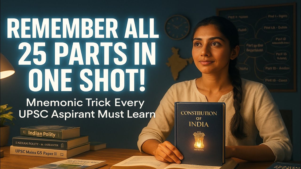 L7: Trick to Remember All 25 Parts of Indian Constitution | Polity by M. Laxmikanth