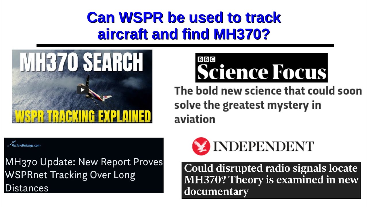 Can WSPR be used to track aircraft and find MH370?