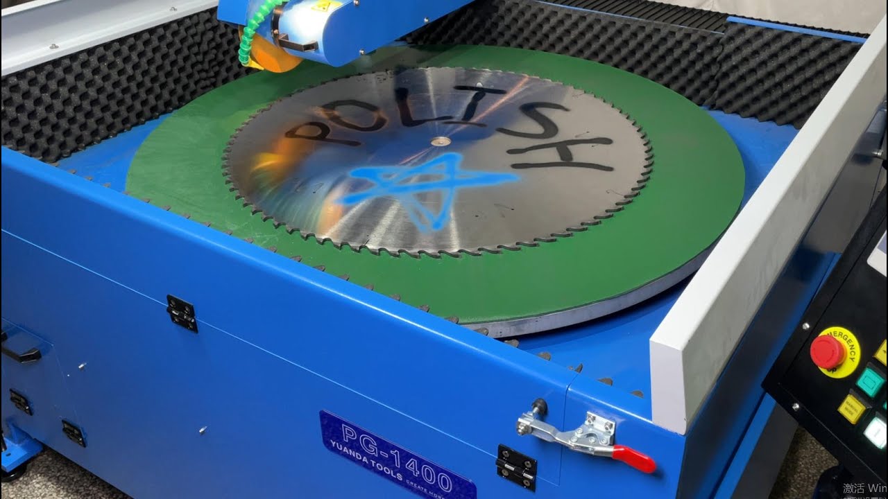 PG-1400 Automatic circular saw blade surface polishing and cleaning machine Demo
