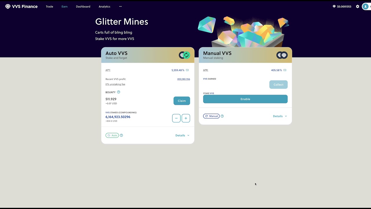 VVS Finance Auto Mine Staking Update!!!