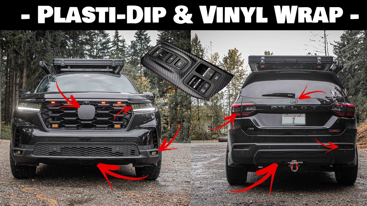 Plasti Dip Bumpers, Vinyl Wrap Gear Selector & Turn Signal Tint on 2025 Honda Pilot Trailsport