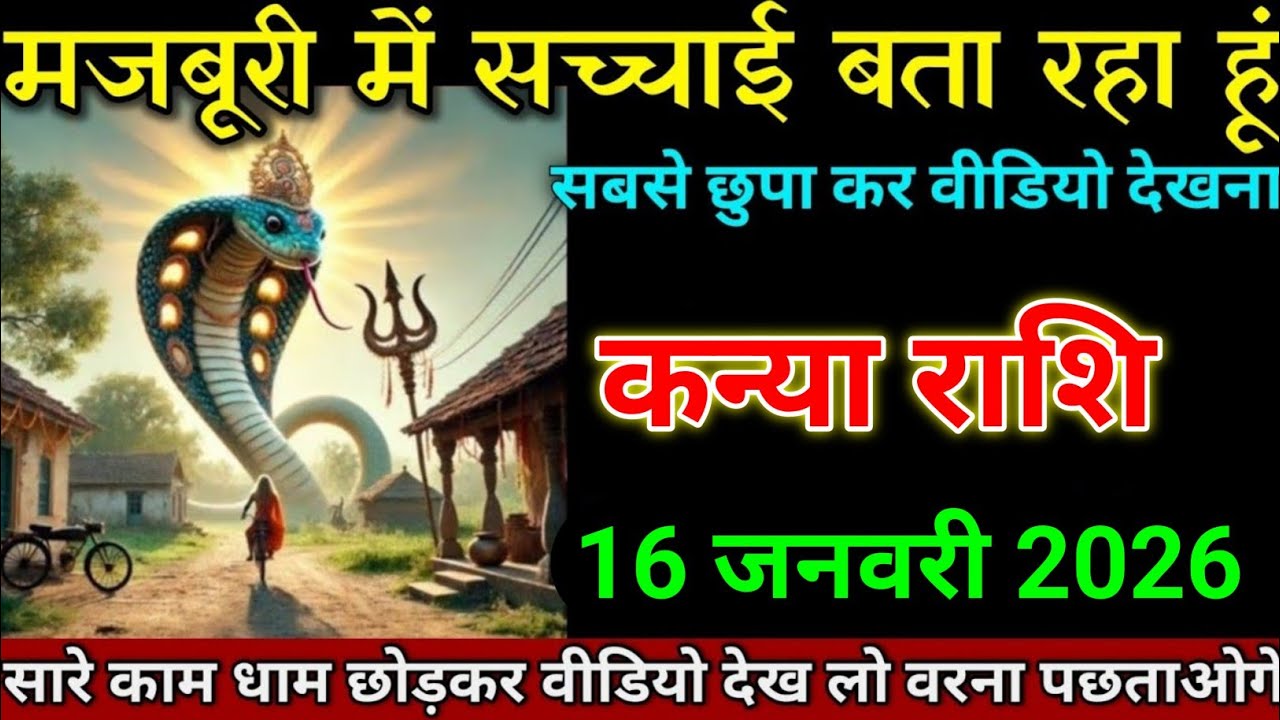 कन्या राशि 16 जनवरी 2026 मजबूरी में सच्चाई बता रहा हूं छुपकर वीडियो देखना। Kanya rashi 