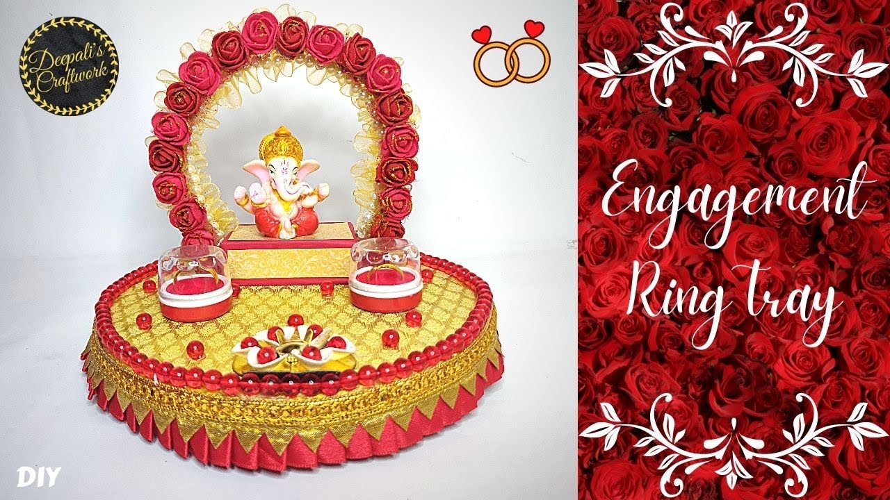 How to make Ring Tray |Engagement Ring Tray Decoration | DIY Wedding Tray | Deepali's Craftwork |