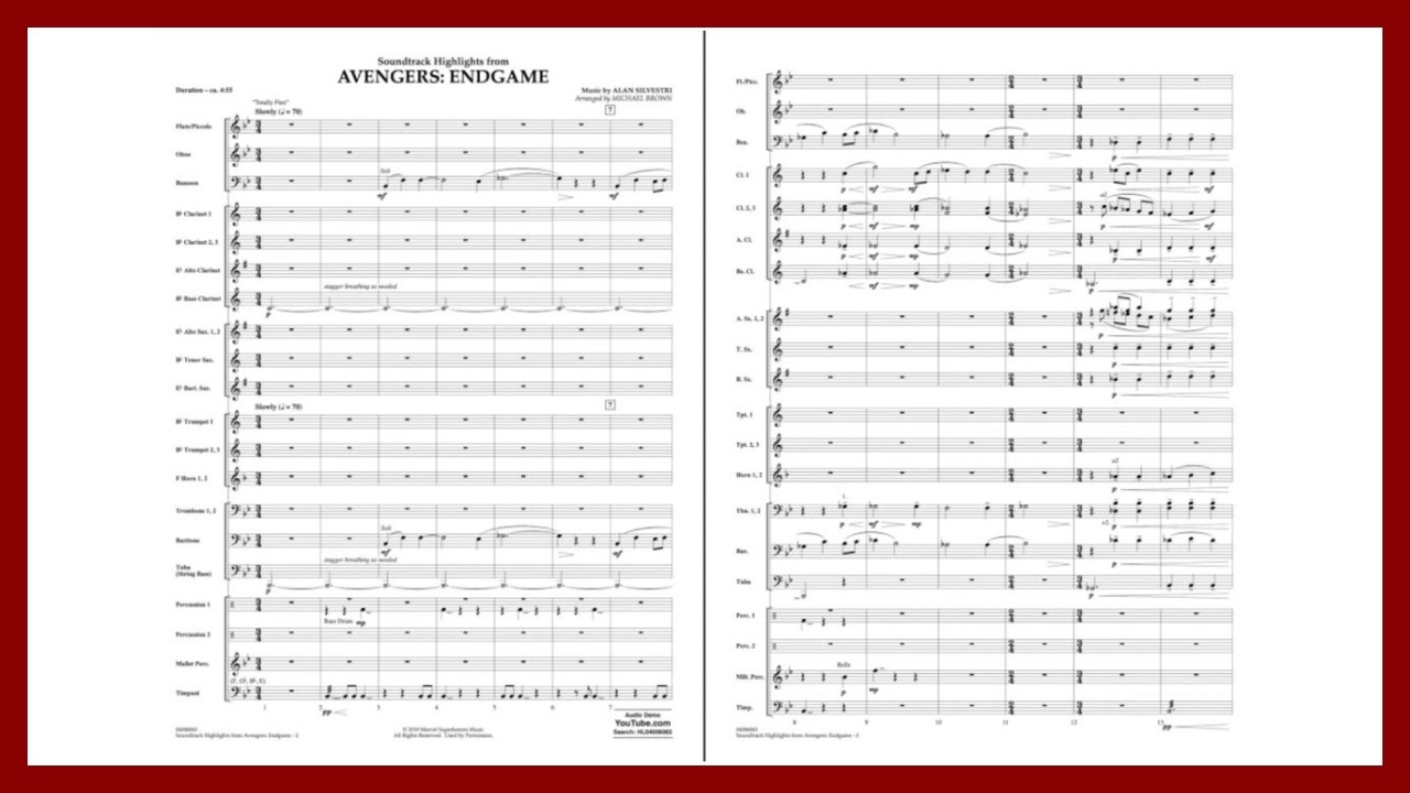 Soundtrack Highlights from Avengers: Endgame by Alan Silvestri/arr. Michael Brown