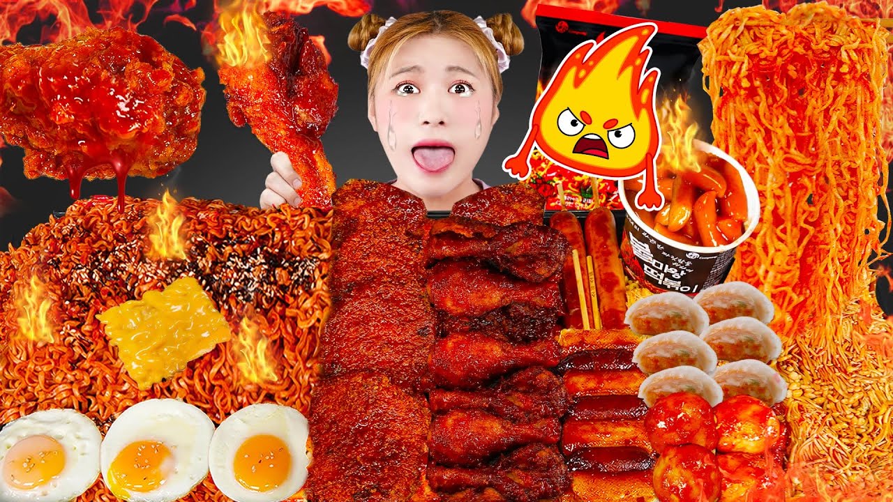 MUKBANG Fire Ramyeon Noodle Convenience Store КОЛЛЕКЦИЯ ГОРЯЧИХ ОСТРЫХ БЛЮД от HIU 하이유