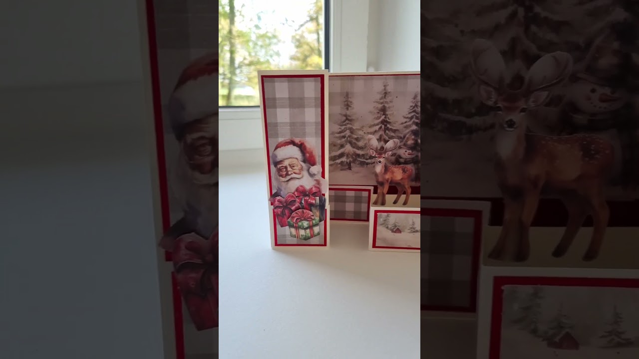 Carte pop up. Tuto sur ma cha&icirc;ne #popup #carterie #scrapbooking #noel #simple #tuto #tutorials
