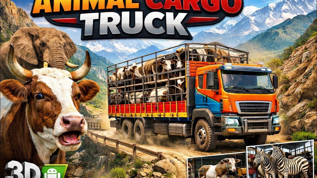 🚚🐄 Animal Cargo Truck Driving Gameplay | Dangerous Mountain Roads | Android gameplay 