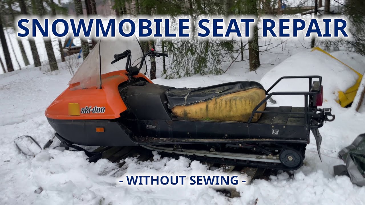 Old snowmobile seat repair (without sewing)