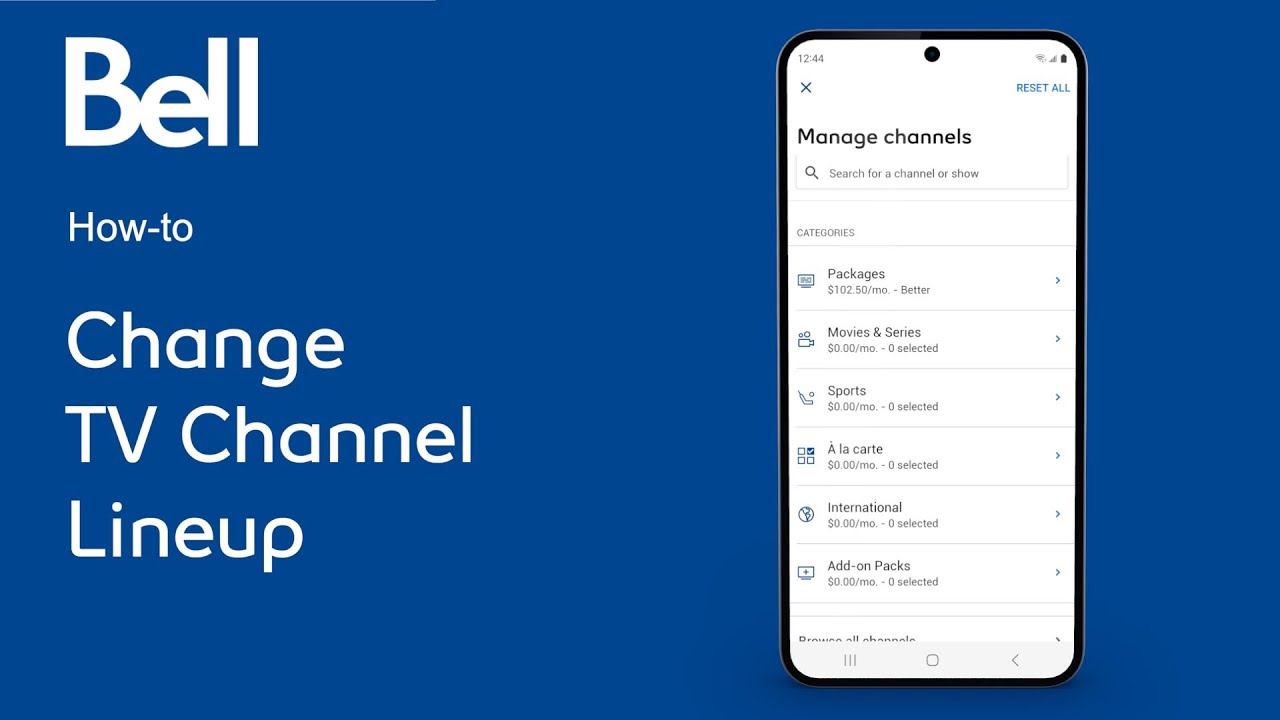 How to change Bell TV channel lineup