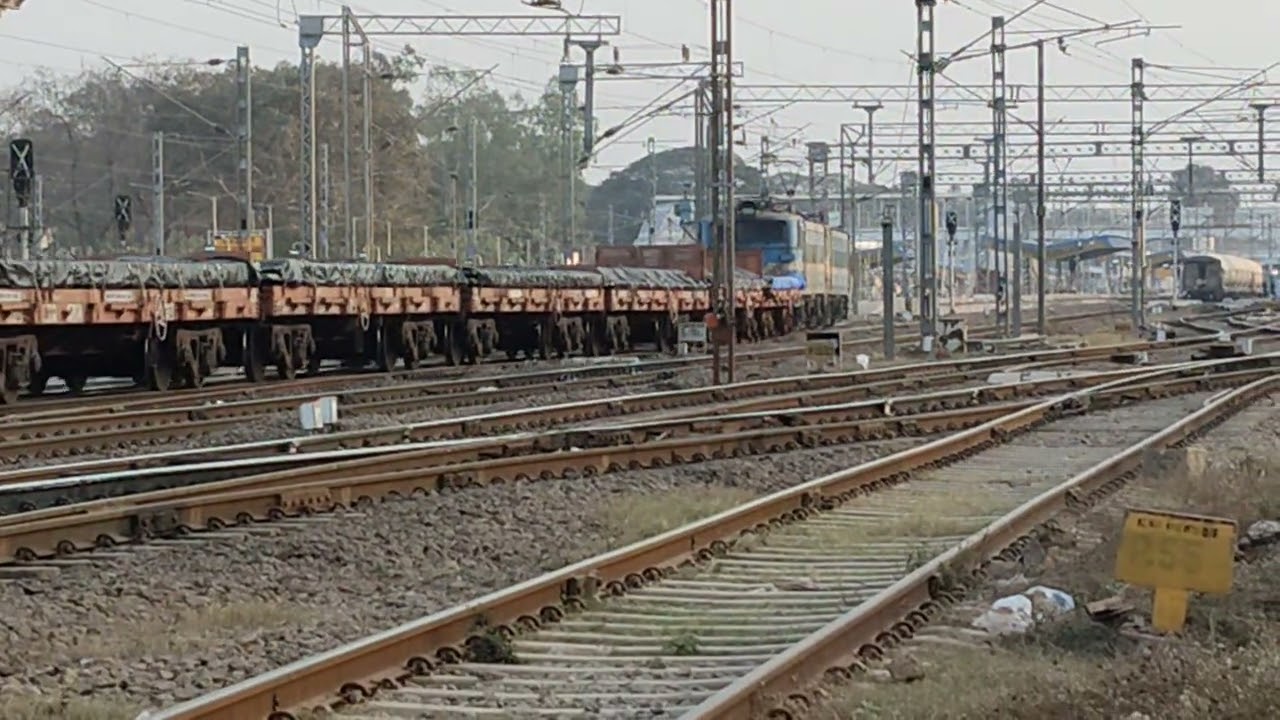 FLTABED Goods Train WAG7 Arrived Rayagada Station Fatak Gate Crosing 