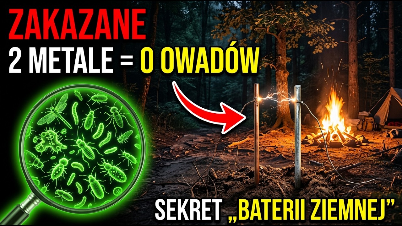 Sekret „uziemiania baterii” – połączenie dwóch metali odstrasza wszystkie owady.