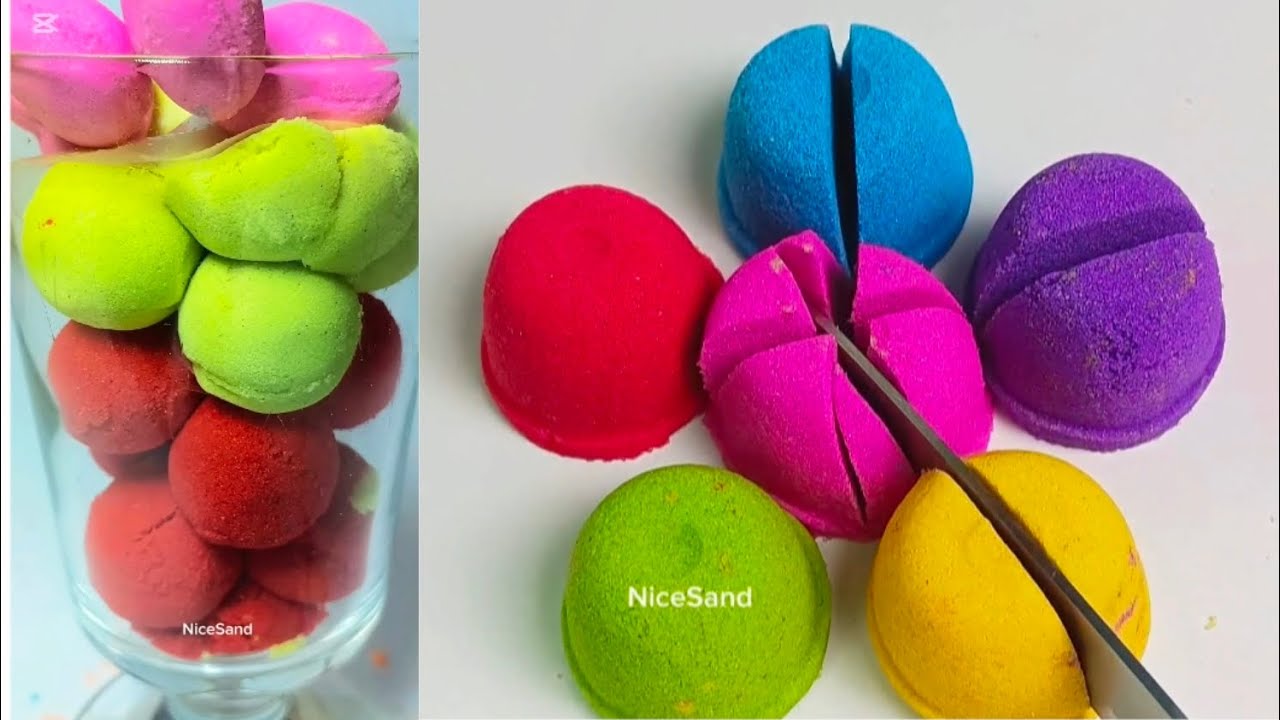 Very Satisfying and Relaxing Kinetic Sand ASMR Video 34 Colorful Layers Cutting