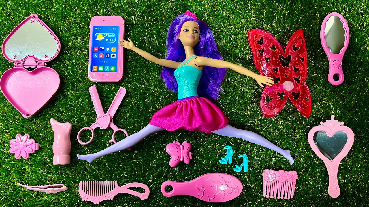 Disney Princess Doll Makeover - DIY Miniature Ideas For Barbie ~ Wig, Dress, Faceup, andMore!