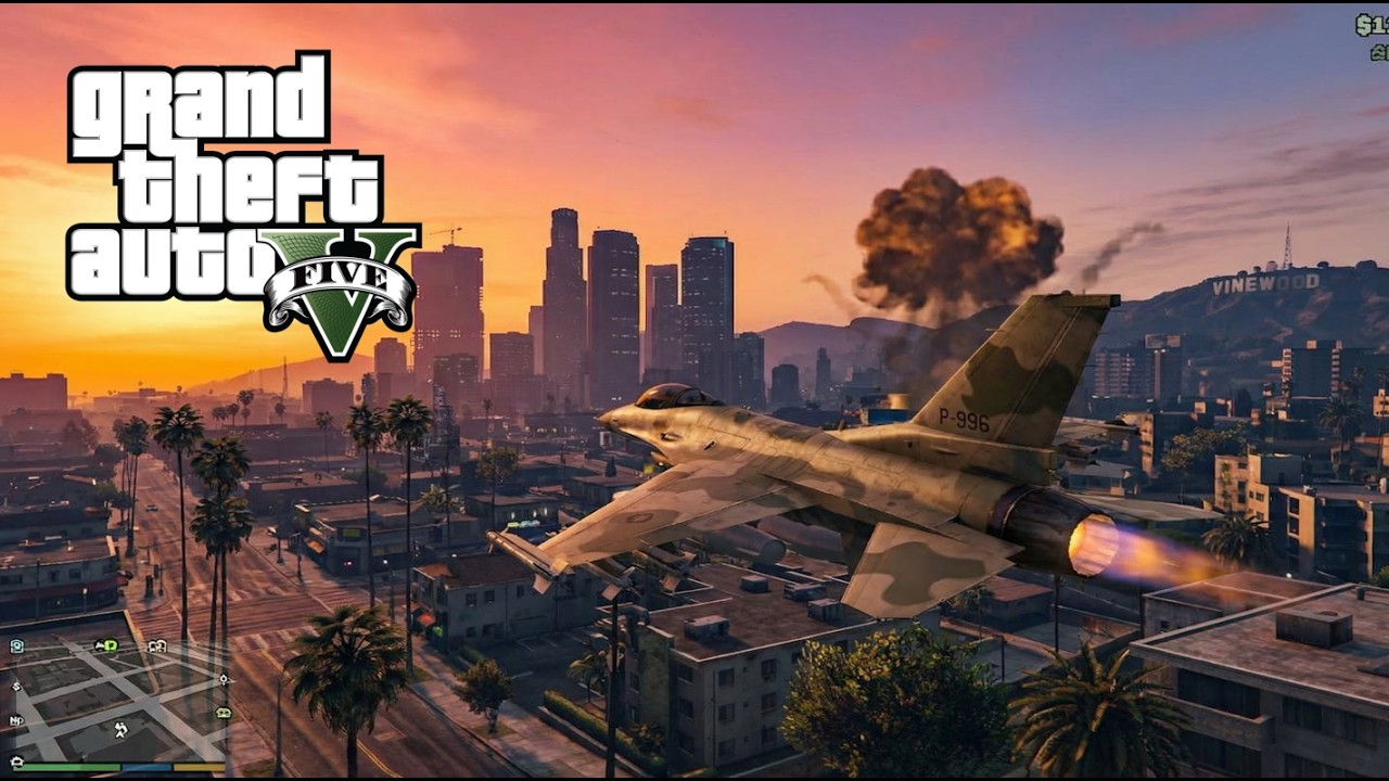 INTENTO FINAL DE ROBAR UN CAZA EN GTA (NO PUDE) / GRAND THEFT AUTO V
