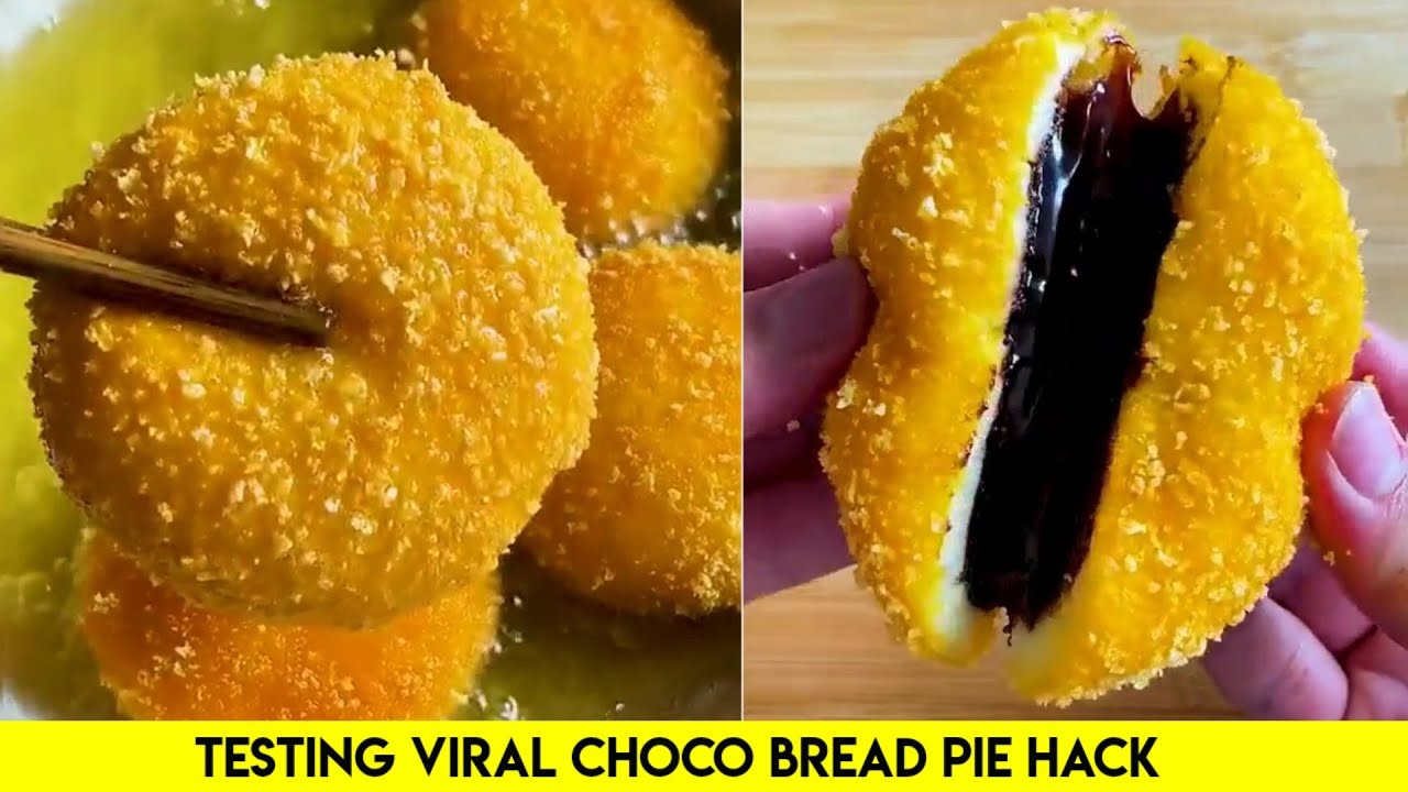 testing out viral instagram food hacks |chocolate bread pie recipe |simple and easy