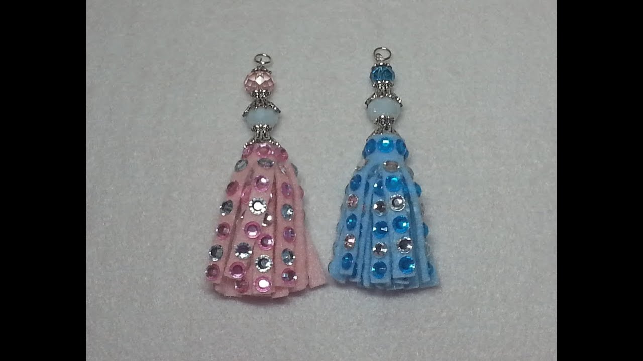 DIY~Sparkling Rhinestone Felt Tassel Embellishments! So Easy To Make!