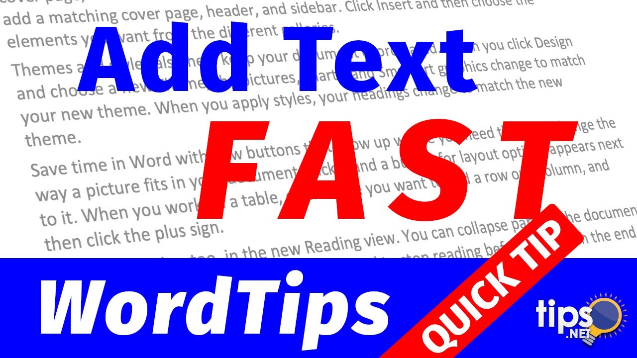 Add Text FAST!
