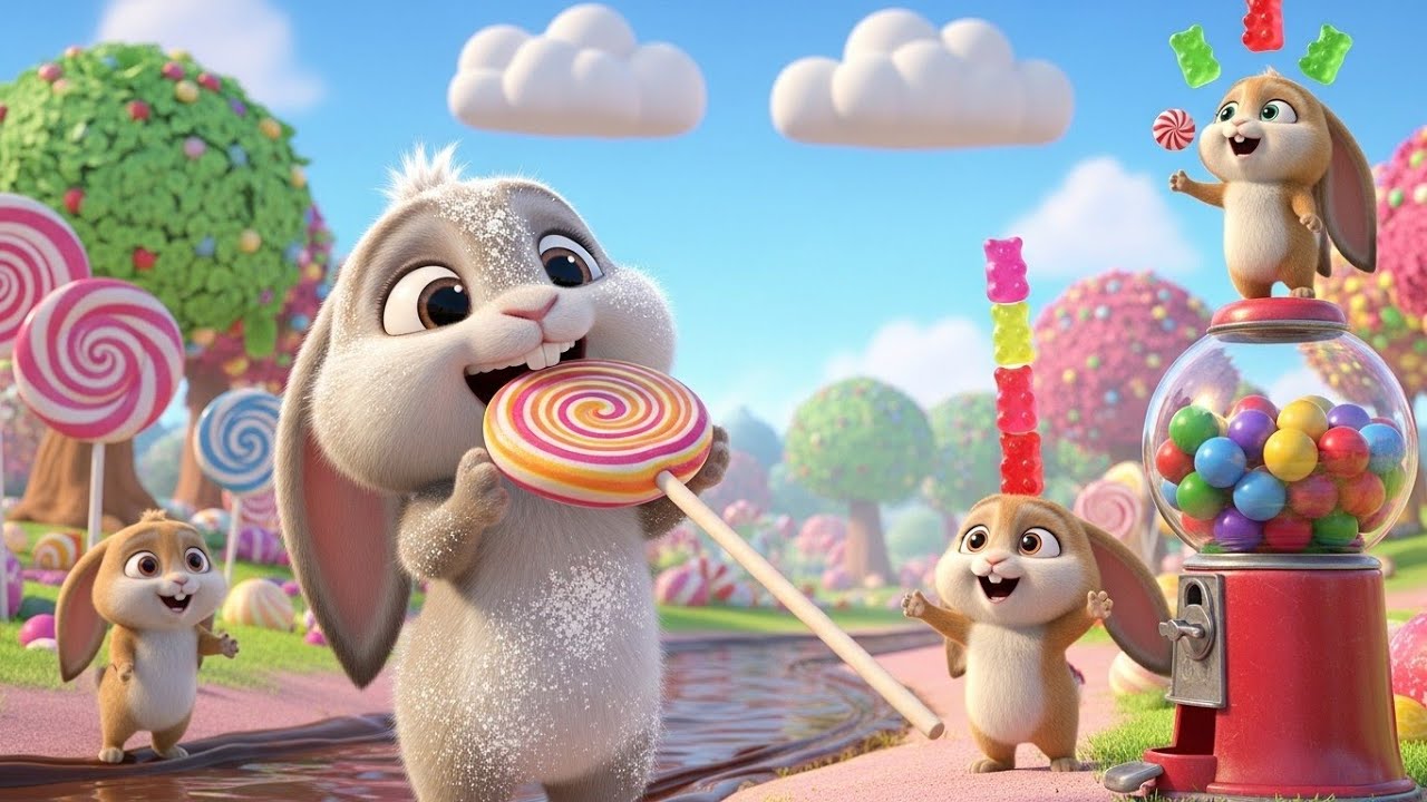 Candy Rabbits 🐰🍬   Learn Colors and Animals for Kids   Fun Preschool Educational Video