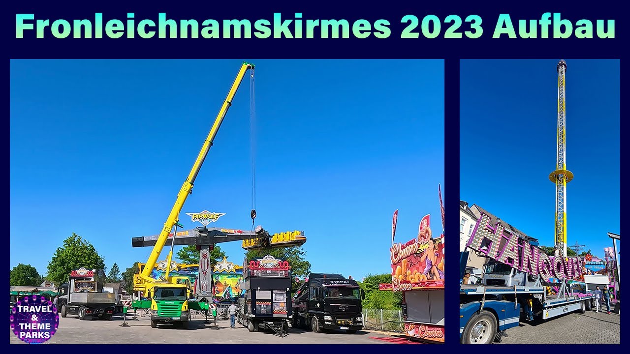 Sterkrader Fronleichnamskirmes 2023🎡🎠 Aufbau Teil 2 🎢 Kompletter Rundgang am Samstag Abend [4K]