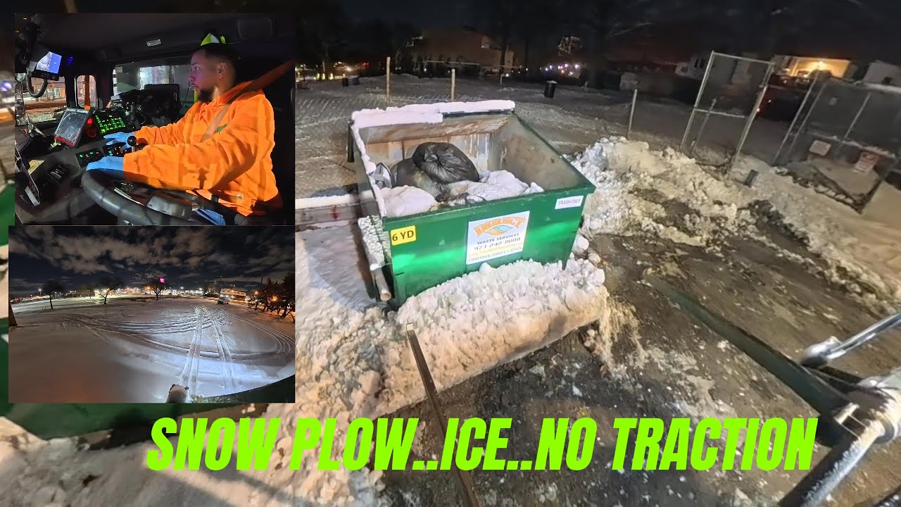 Snow + ice +  Garbage Truck = Zero Grip, Full Send 🙆🏽‍♂️🚛