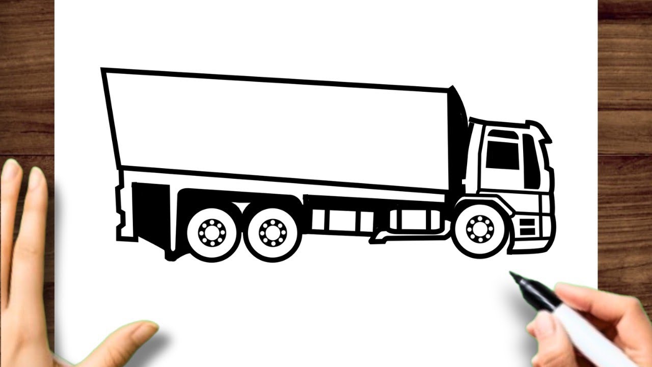 🚨PARA INICIANTES🚨 COMO DESENHAR UM CAMINHÃO ARQUEADO FÁCIL E PASSO A PASSO | DESENHOS PARA DESENHAR