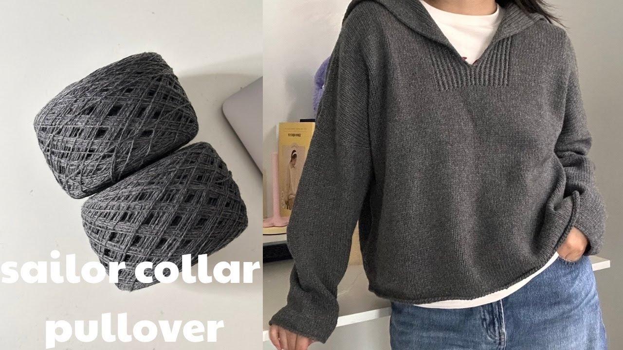 (sub) knitting vlog | sailor collar pullover ⚓️