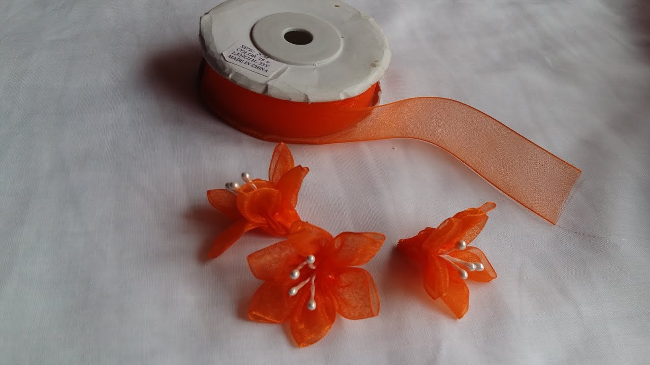 #çiğdemçiçeği#yapımı#  ORGANZE KUDELE İLE ÇİĞDEM ÇİÇEĞİ YAPIMI/FLOWER MAKING WITH ORGANZE RIBBON