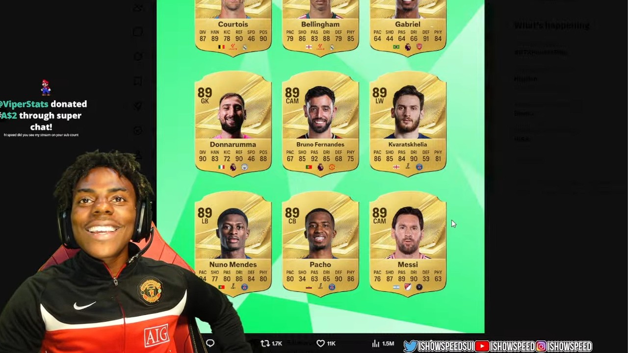 iShowSpeed Reacts To Messi&rsquo;s FIFA Rating 😭