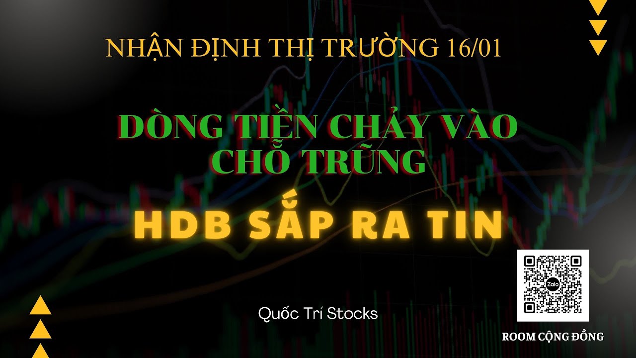 NHẬN ĐỊNH THỊ TRƯỜNG NGÀY 16/01: DÒNG TIỀN CHẢY VÀO CHỖ TRŨNG - HDB SẮP RA TIN