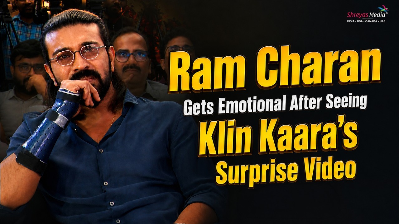Ram Charan Gets Emotional After Seeing Klin Kaara's Surprise at Peddi Thank you, Press Meet