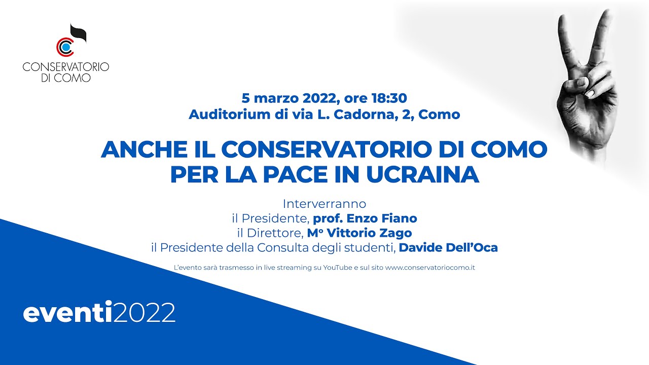 Anche il Conservatorio di Como per la pace in Ucraina