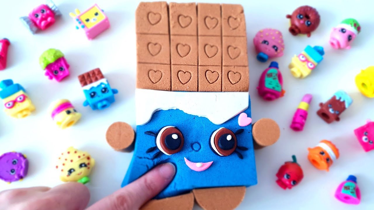 DIY Shopkins Chocolate Cheeky Kinetic Sand & Play-Doh Clay Art - CLAY ART TV