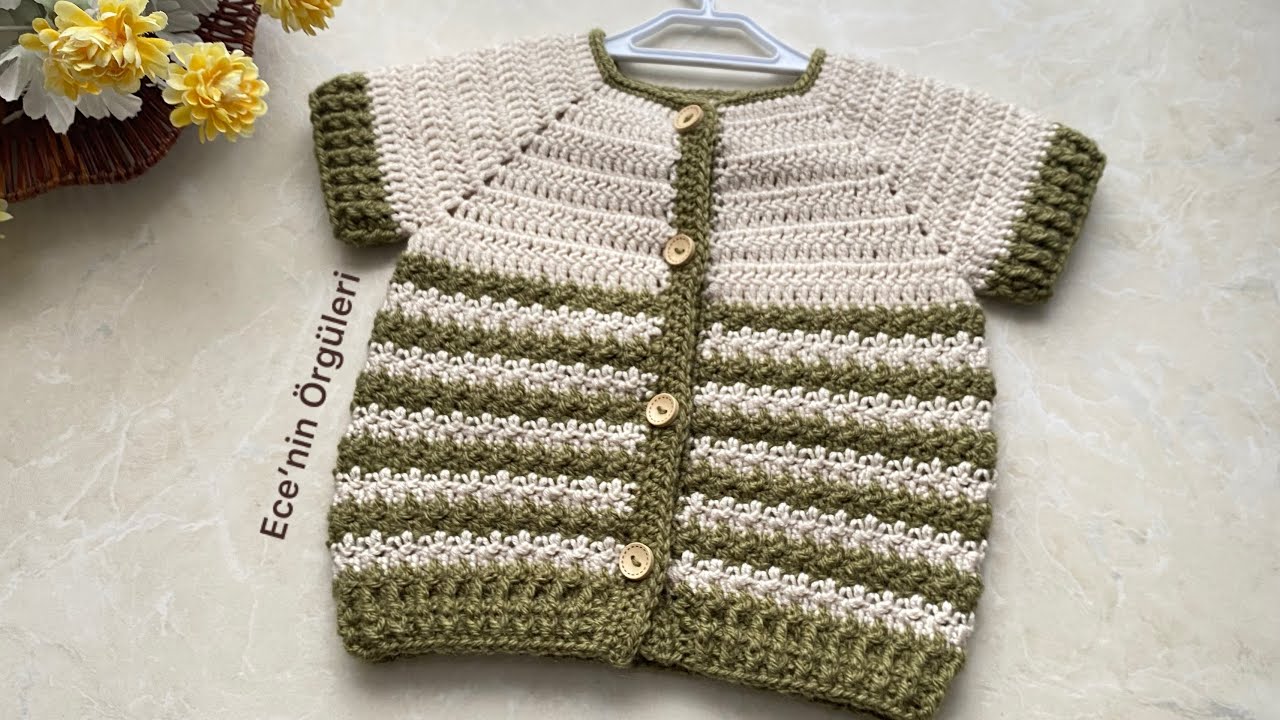 Crochet Baby Vest Sweater /Tığ işi Erkek Bebek Yeleği /6 ay
