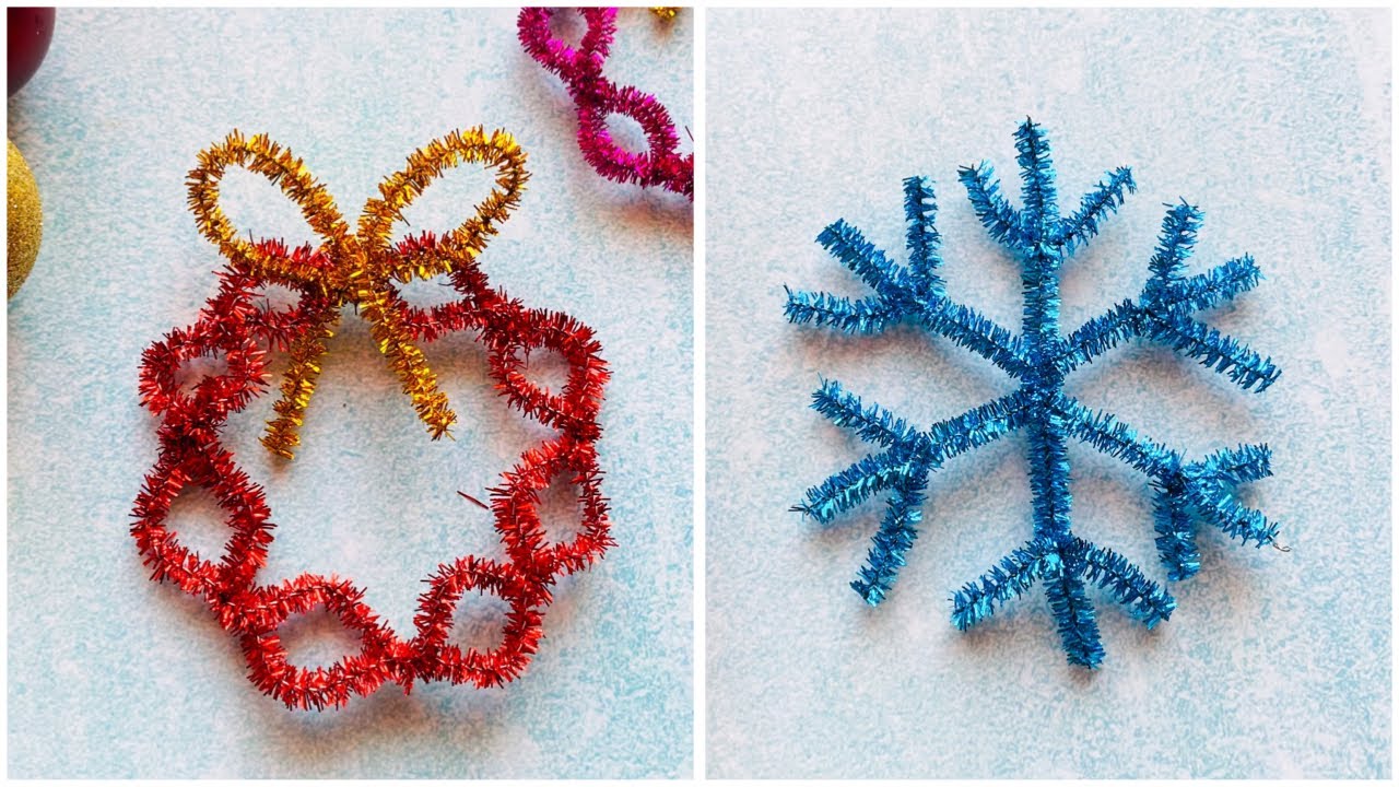 3 Easy Christmas Ornaments using Pipe Cleaner | Christmas Decoration Ideas | DIY Christmas Crafts