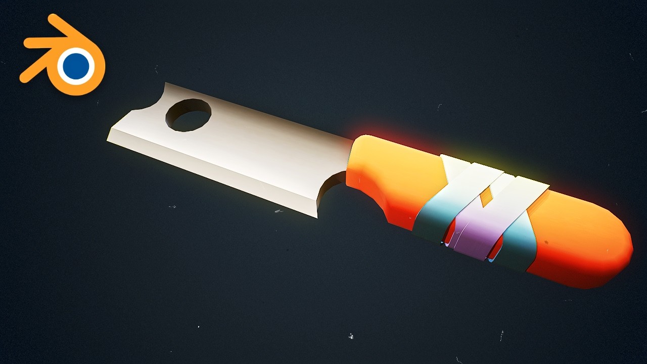 Low Poly оружие ближнего боя: Тесак (Cleaver) – Blender Assets