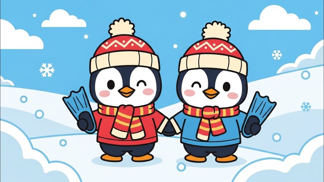 Five Little Penguins 🐧❄️ | Counting Nursery Rhyme for Kids | Baby Songs