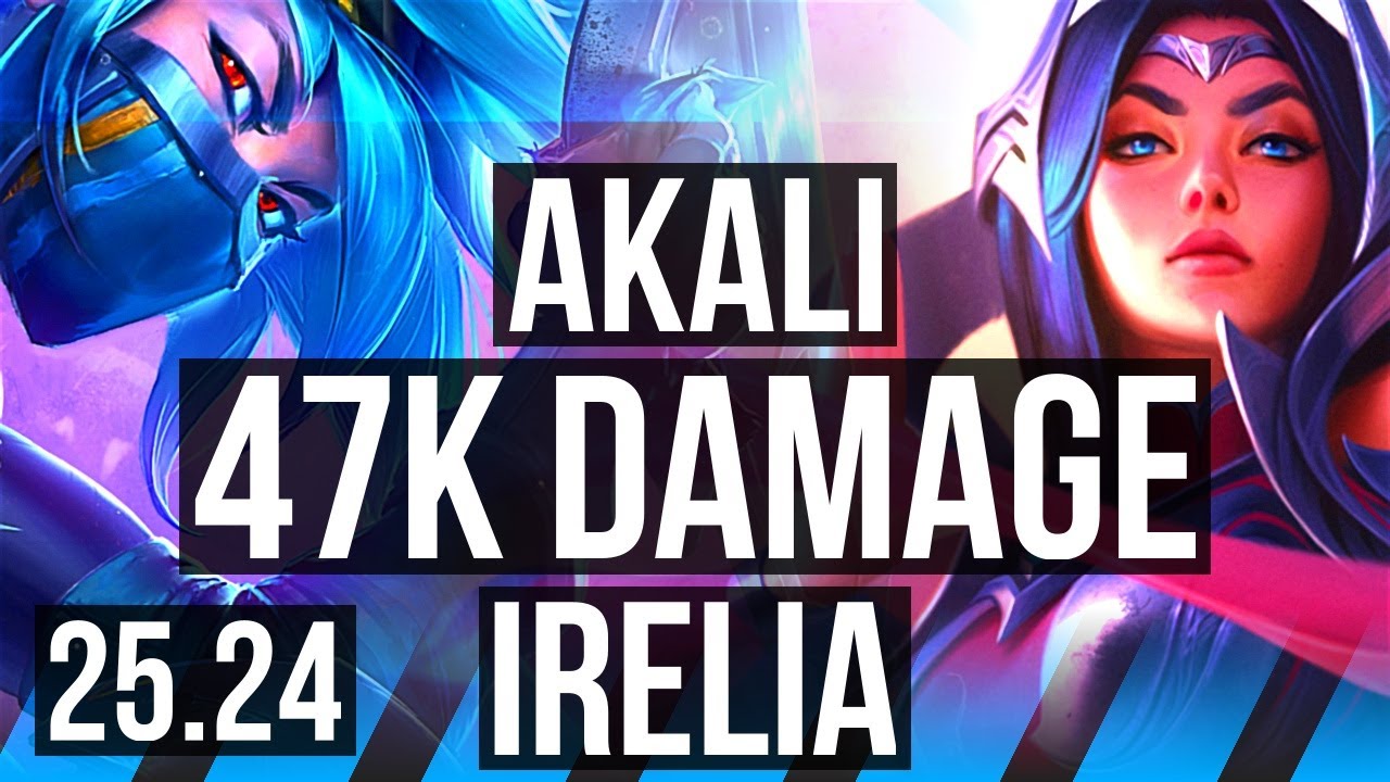 AKALI vs IRELIA (MID) | Good KDA: 14/1/9, 47K damage | EUNE Master | 25.24