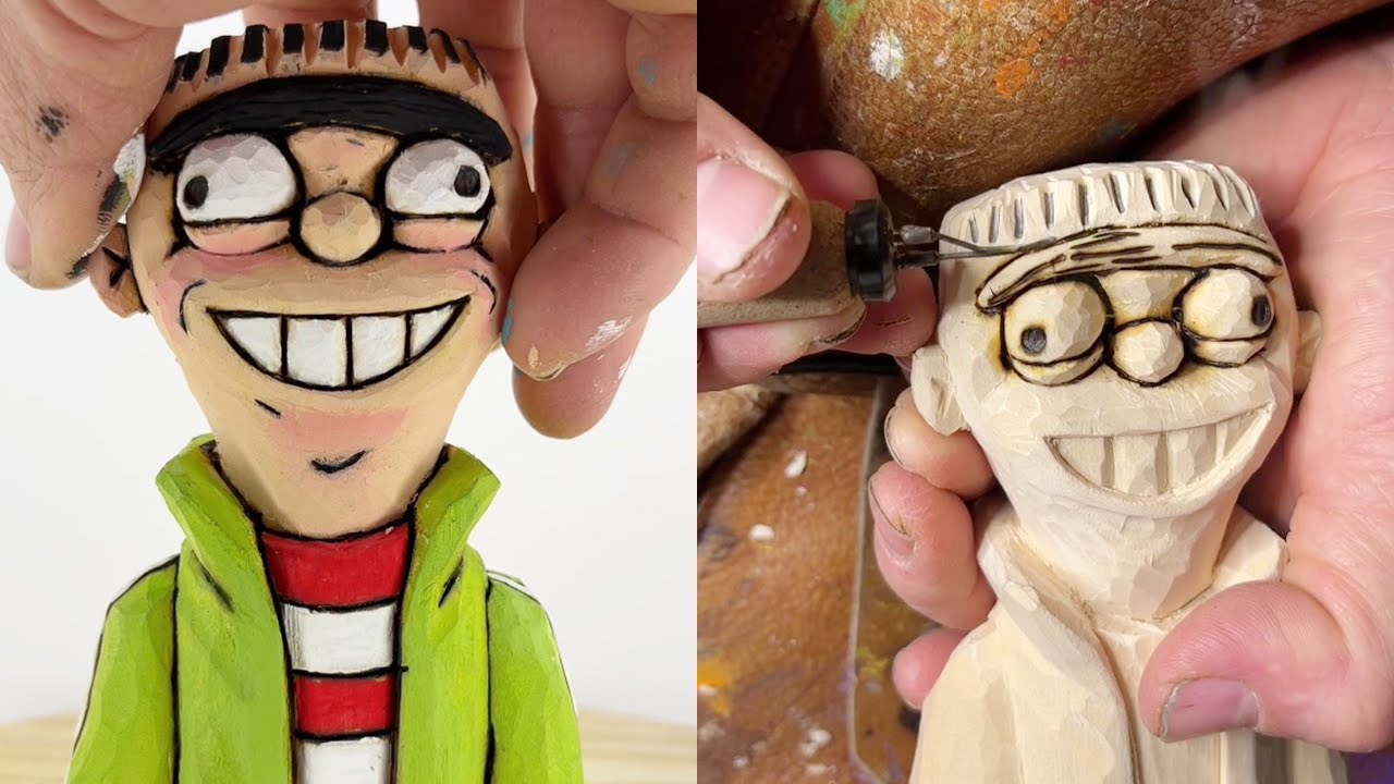 Wood-carving man uses basswood to bring his favourite cartoon character to life