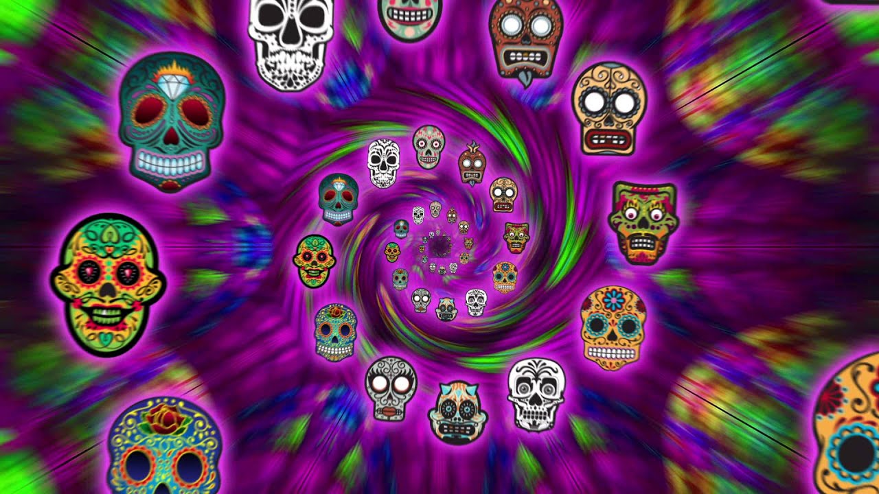 Sugar Skulls in endless zoom free VJ clip