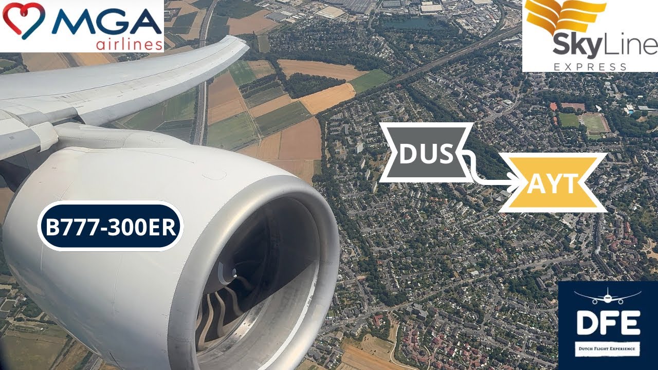 *4K* 550 seats!!! | Dusseldorf - Antalya | B777-300ER | SkyLine Express / Mavi Gök Airlines