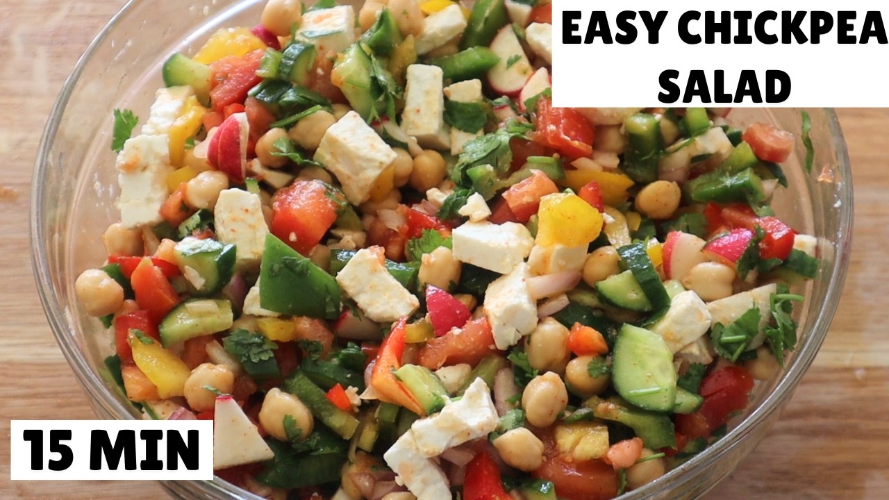 15-Minute Chickpea Salad | Mediterranean & Fresh