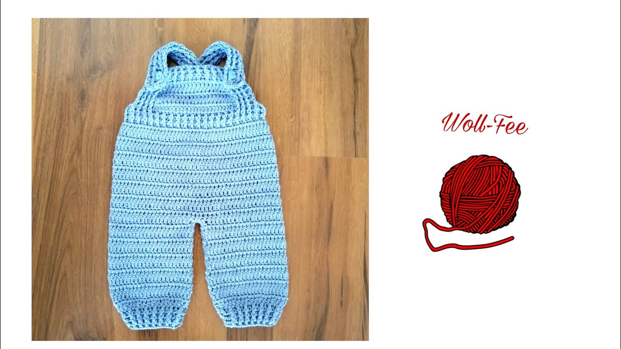 Baby Latzhose gehäkelt Gr. 62/68, Schritt für Schritt Anleitung, in allen Größen machbar