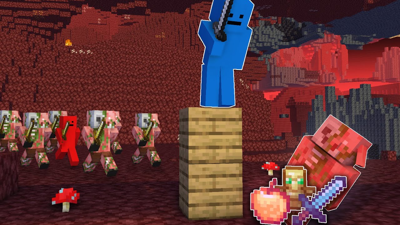 Minecraft Manhunt, но зомби-пиглины сбрасывают OP LOOT!