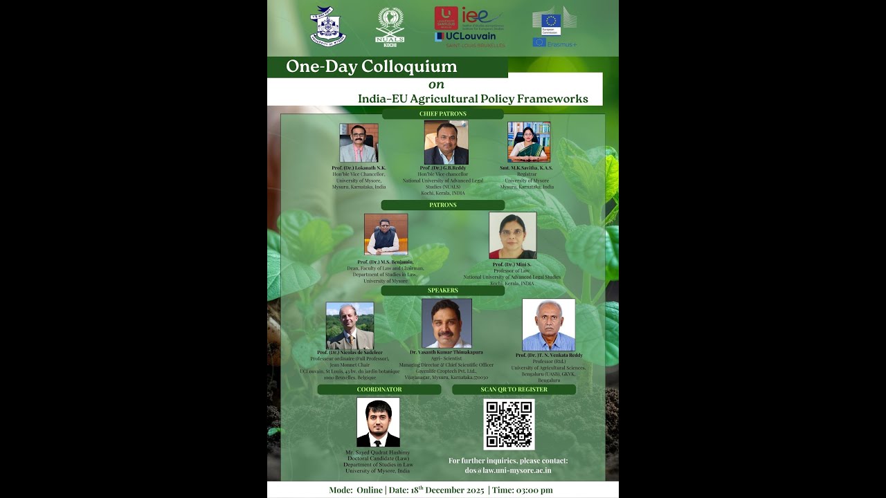 One-Day Colloquium on India–EU Agricultural Policy Frameworks