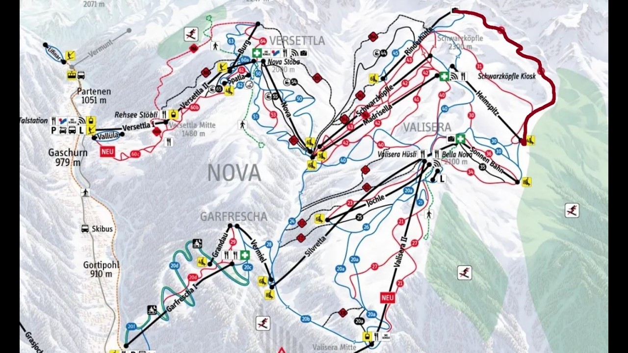 Silvretta Montafon Piste 33 Red Valisera (ski video)