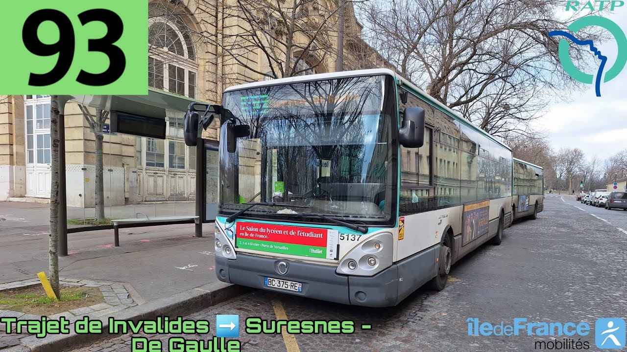 🚍BUS 93 (RATP) : Trajet à bord d'un Citelis 12 RATP N⁰5137 (Toute la ligne en Trajet Complet)