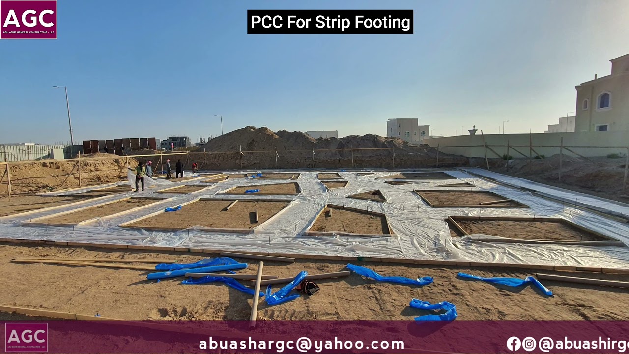PCC for strip footing foundation | Villa Construction | Abuashirgc